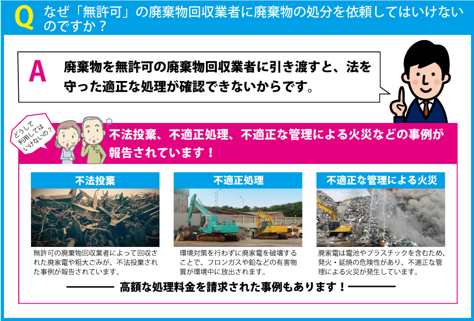 無許可業者に依頼していけないのは適正な処分ができないから